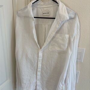 Article One Men's Linen White Button Down Shirt